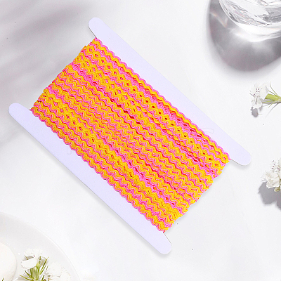 1 Roll Polyester with Paillette Wavy Fringe Trim Ribbon OCOR-GF0005-72A-1