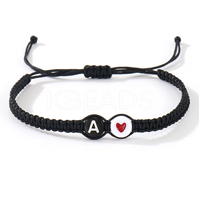 304 Stainless Steel Alphabet Beads Braided Bead Bracelets RY3090-27-1