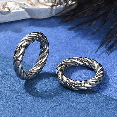 Twisted Ring 316 Surgical Stainless Steel Hoop Nose Rings EJEW-G416-19E-AS-1