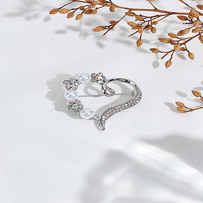 1Pc Alloy Glass Rhinestone Brooch JEWB--LP0004-89-1