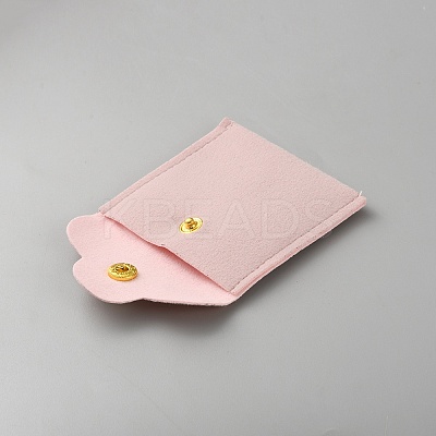 Square Veleteen Cloth Jewelry Packaging Bags with Snap Button ABAG-WH0101-001-1