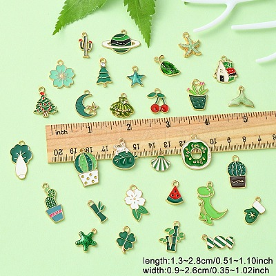 30Pcs 30 Styles Alloy Enamel Pendants ENAM-YW0004-14-1