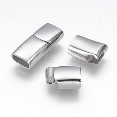 Tarnish Resistant 304 Stainless Steel Magnetic Clasps with Glue-in Ends STAS-G143-80P-1