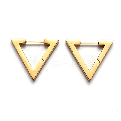 304 Stainless Steel Triangle Huggie Hoop Earrings STAS-H156-02A-G-1