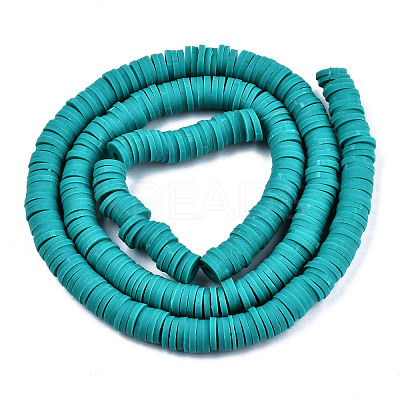 Handmade Polymer Clay Beads Strands CLAY-R089-6mm-116-1
