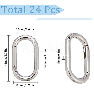 24Pcs Zinc Alloy Spring Gate Rings PALLOY-SC0004-22-1