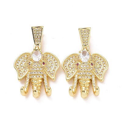 Brass Micro Pave Cubic Zirconia Pendants ZIRC-F134-27G-02-1