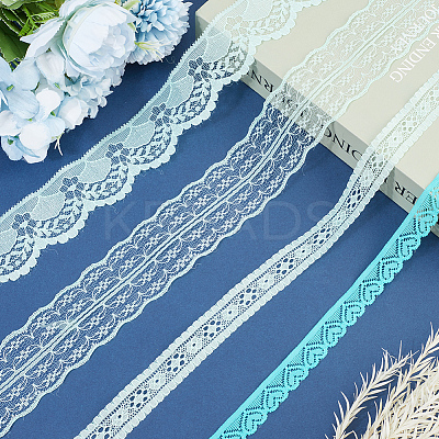 4 Styles Polyester Lace Trim OCOR-GF0005-25B-1