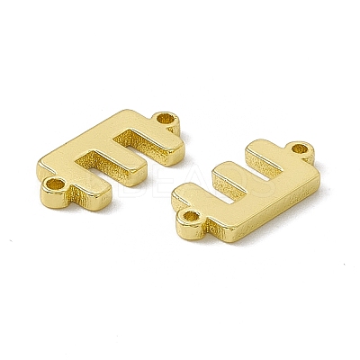 Rack Plating Brass Letter Connector Charms KK-C007-38G-E-1