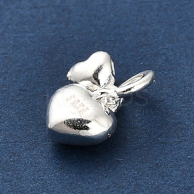 925 Sterling Silver Double Heart Charms LS-FIND-Z069-03S-1