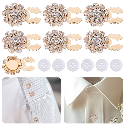 1-Hole Alloy Rhinestones Button Cover Clasp BUTT-HY0001-18-1
