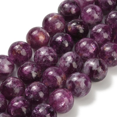 Natural Lepidolite Beads Strands G-L634-B01-10mm-1