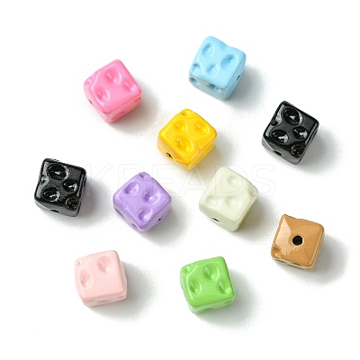 45Pcs 9 Colors Baking Paint Alloy Beads FIND-CJ0003-24-1