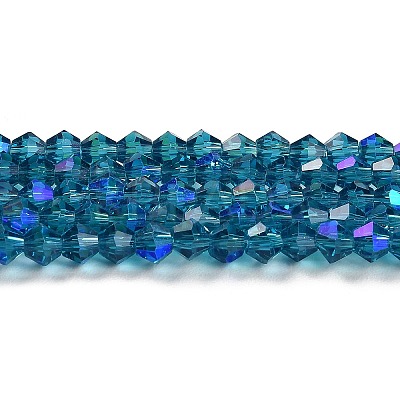 Transparent Electroplate Glass Beads Strands GLAA-F029-2mm-D01-1
