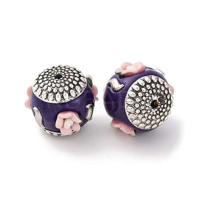 Handmade Resin Indonesia Round Beads IPDL-P005-13AS-01-1