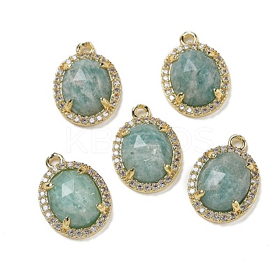 Natural Amazonite Faceted Oval Pendants G-I375-02G-03-1