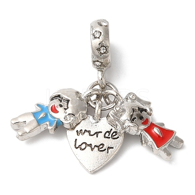 Rack Plating Alloy Crystal Rhinestone European Dangle Charms PALLOY-S189-21P-1