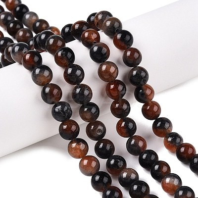 Dyed Natural White Jade Beads Strands G-T138-8mm-210-14-1