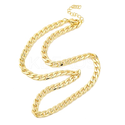 Brass Cuban Link Chain Necklaces for Women NJEW-K282-03G-1