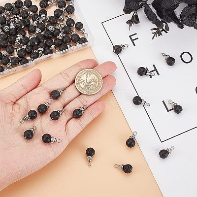 Natural Lava Rock Pendants G-OC0003-33-1