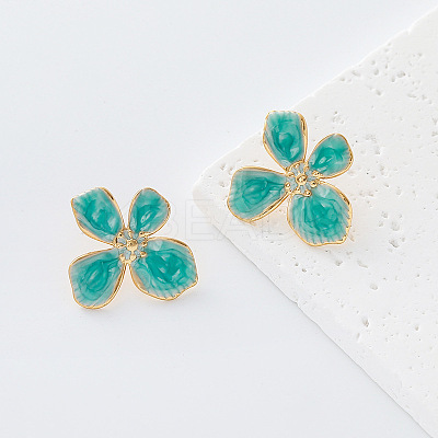 304 Stainless Steel Enamel Stud Earrings for Women MC3518-2-1
