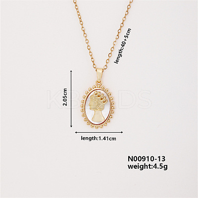 Elegan Brass Micro Pave Cubic Zirconia Oval with Women Pendant Necklace for Women YM2366-1-1
