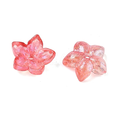 Two Tone Transparent Glass Bead Cap GLAA-H041-01D-1