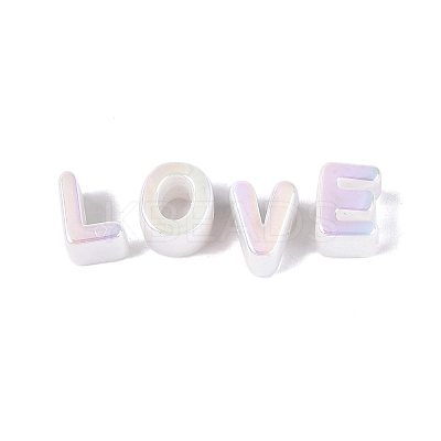 Opaque Rainbow Iridescent Acrylic Beads OACR-P010-23B-1