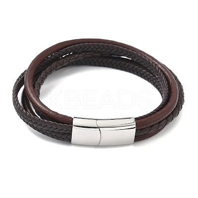 Leather Cord Multi-strand Bracelets BJEW-K141-29B-1
