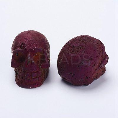 Electroplate Natural Druzy Geode Quartz Beads DJEW-K009-E01-1