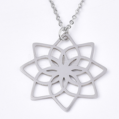 Non-Tarnish 201 Stainless Steel Pendant Necklaces NJEW-T009-JN064-1-45-1