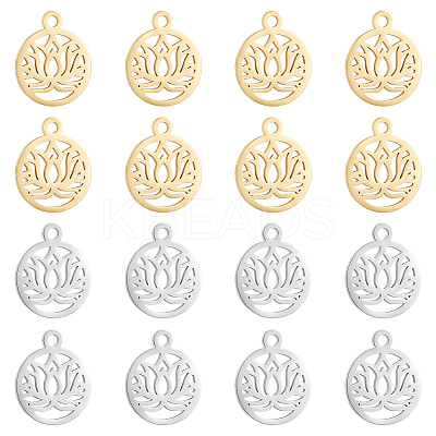 16Pcs 2 Colors 304 Stainless Steel Charms STAS-UN0055-77-1