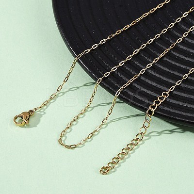1.5MM 304 Stainless Steel Cable Chain Necklaces NJEW-T016-22G-1