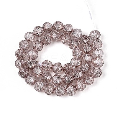 Transparent Crackle Glass Beads Strands GLAA-N053-8mm-03-1