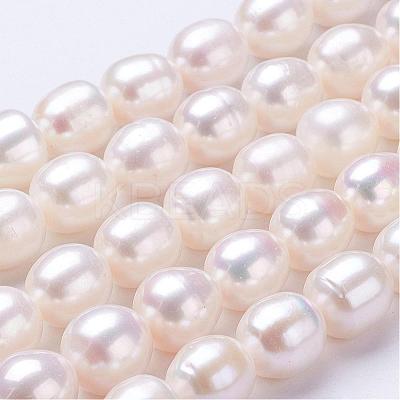 Natural Cultured Freshwater Pearl Beads Strands PEAR-P002-09-1