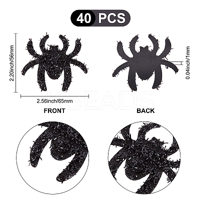 40Pcs Non-Woven Fabric Stickers Halloween Decorations AJEW-GF0005-06-1
