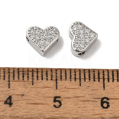 Brass Micro Pave Cubic Zirconia Beads KK-H487-03P-1