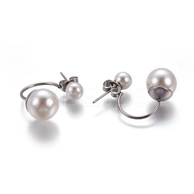 304 Stainless Steel Stud Earrings EJEW-P184-01-1