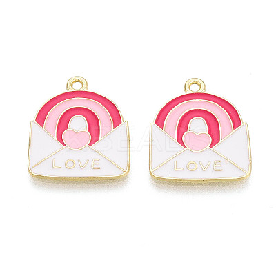 Valentine's Day Alloy Enamel Pendants ENAM-T023-15B-1