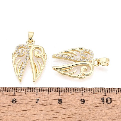 Brass Micro Pave Clear Cubic Zirconia Pendants KK-T075-82G-1