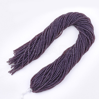Opaque Solid Color Glass Beads Strands GLAA-S178-12A-12-1