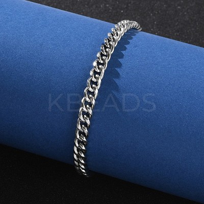 304 Stainless Steel Cuban Link Chain Bracelets for Men BJEW-Z081-01P-01-1