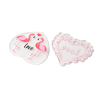 10Pcs 5 Styles Valentine's Day Theme Acrylic Pendants MACR-FS0001-40-1