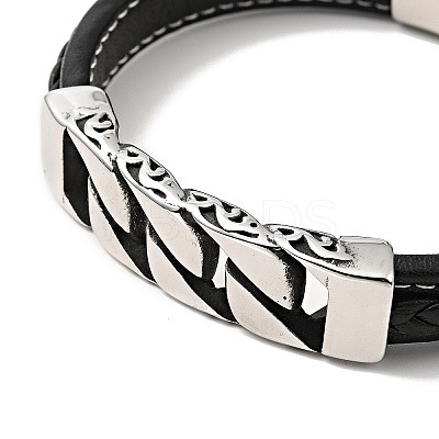 304 Stainless Steel Curb Chains Link Bracelet with Magnetic Clasp BJEW-C021-24P-1