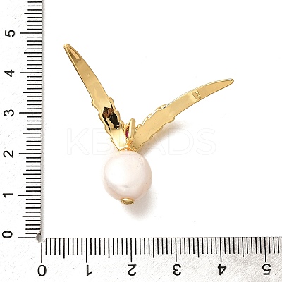 Brass Cubic Zirconia Pendants KK-Q043-08G-1