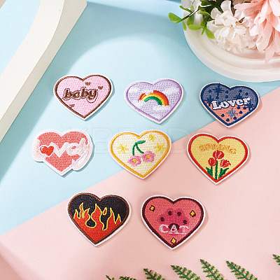 Heart Polyester Computerized Embroidery Cloth Iron on/Sew on Patches PATC-TAC0011-01-1