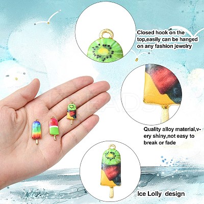30Pcs 3 Styles Printed Alloy Pendants PALLOY-CJ0002-49-1