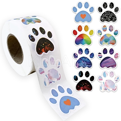 500Pcs Dog Paw Stickers AJEW-S089-05-1