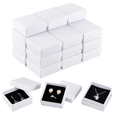 Square Kraft Paper Necklace Earring Storage Gift Boxes LS-CON-WH0095-88B-1