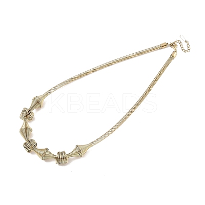 304 Stainless Steel Irregular Twisted Chain Spiral Bib Necklaces for Women NJEW-B127-01G-03-1
